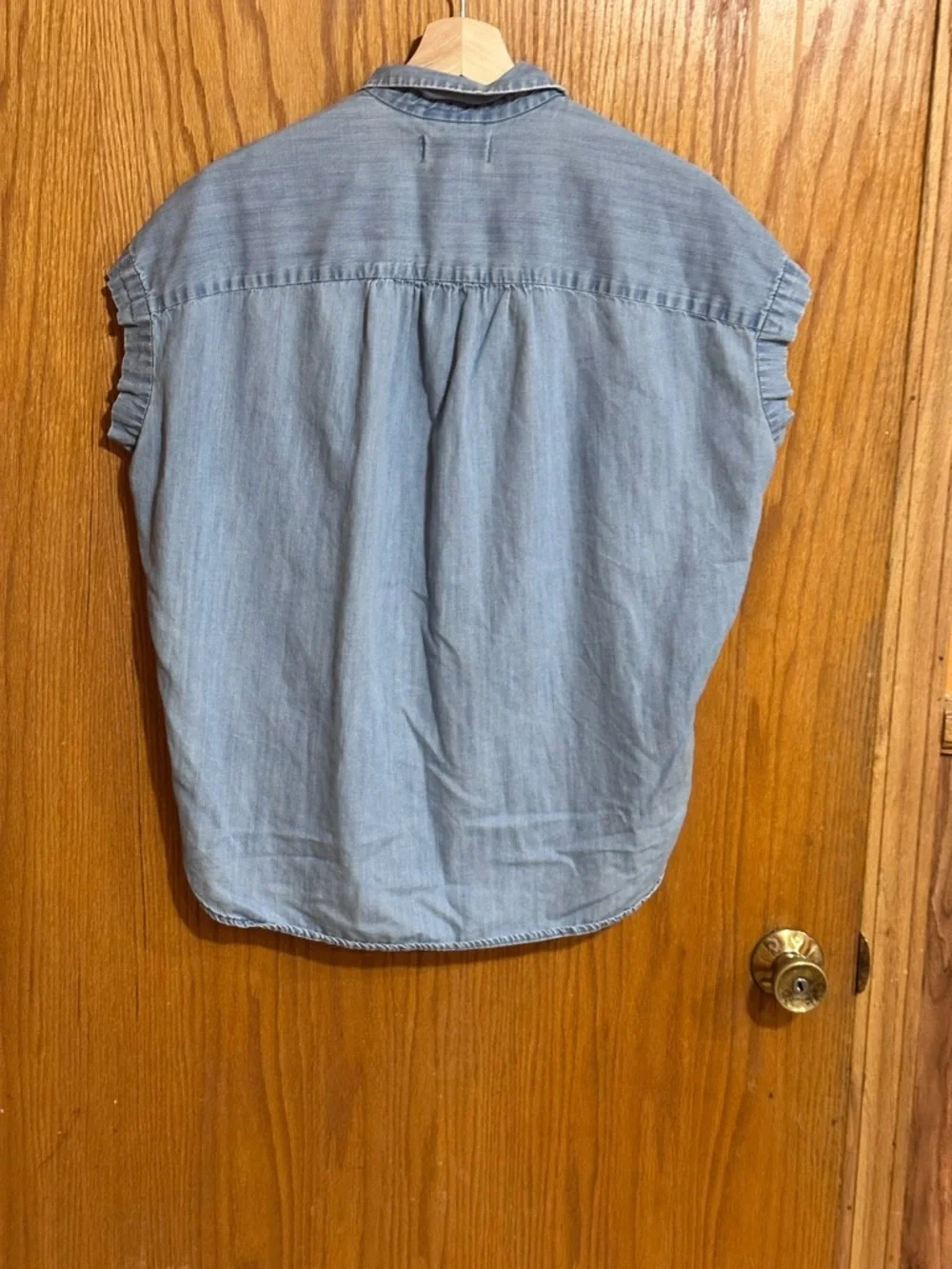 Madewell Light Blue Denim Shirt with Chambray Texture Sz  xs - Picture 5 of 6